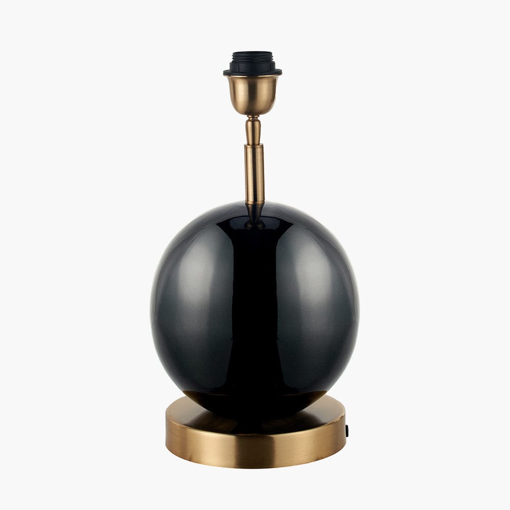 Sofia Black and Gold Enamel Table Lamp Base.