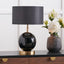 Sofia Black and Gold Enamel Table Lamp Base.