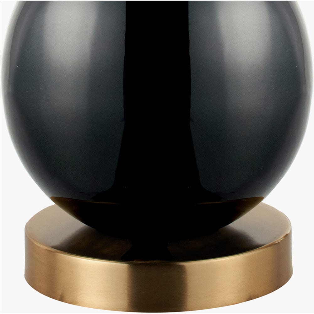 Sofia Black and Gold Enamel Table Lamp Base.