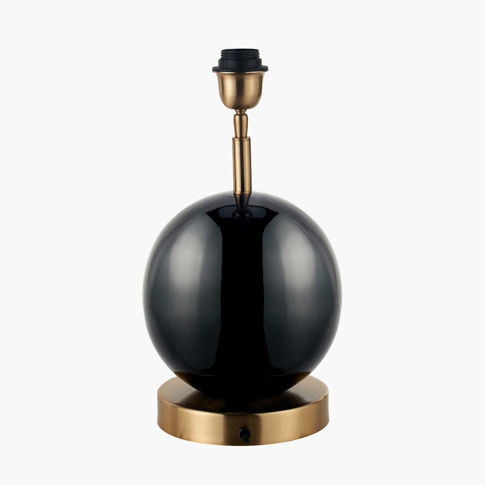 Sofia Black and Gold Enamel Table Lamp Base.