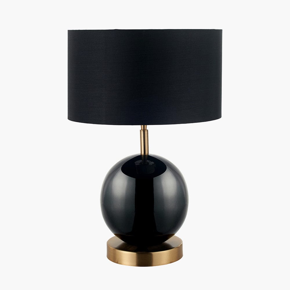 Sofia Black and Gold Enamel Table Lamp Base.