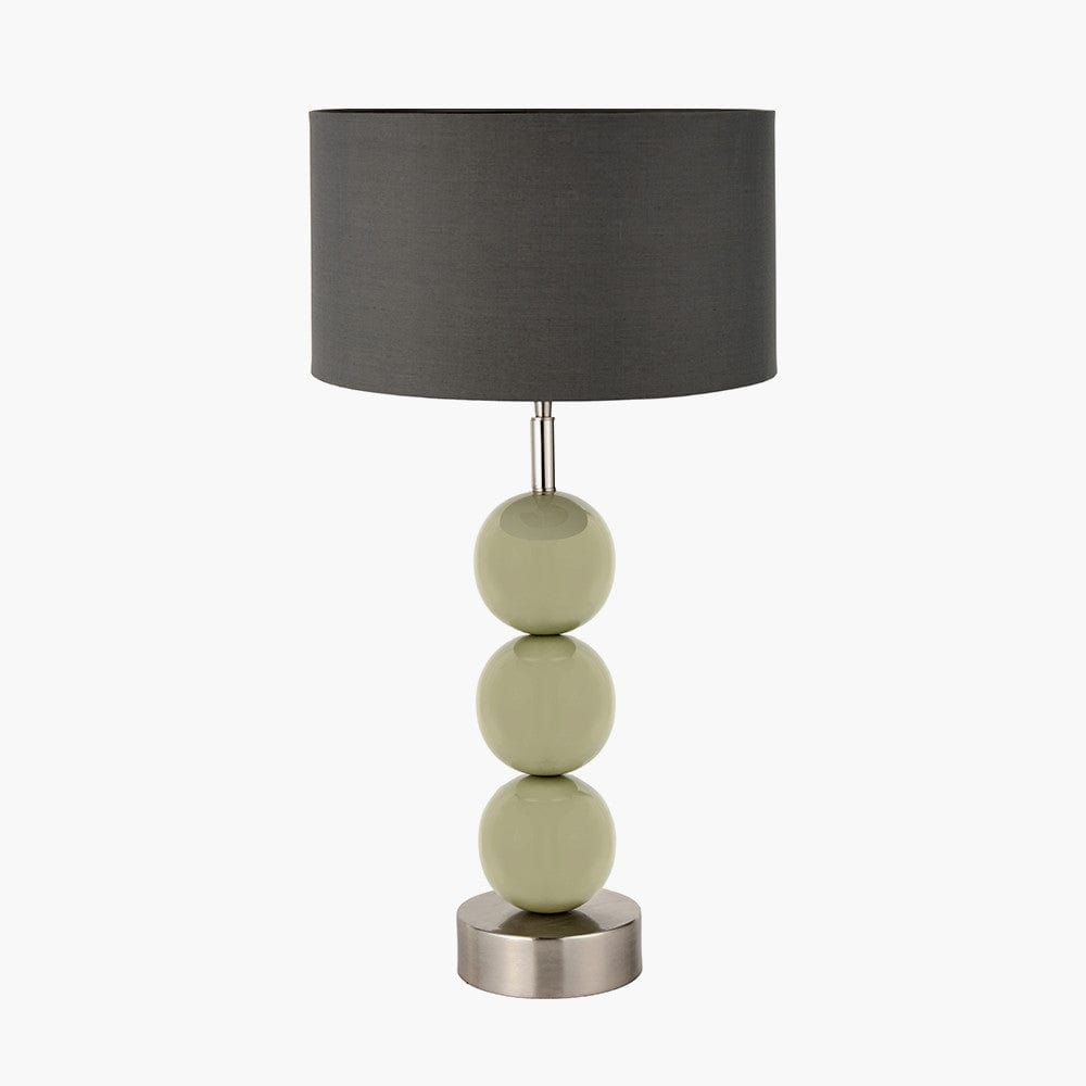 Sofia Sage and Silver Enamel 3 Ball Table Lamp Base.