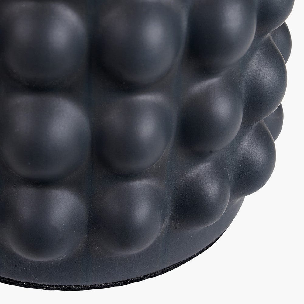 Pacific Lifestyle Lighting Sohan Black Bobbled Ceramic Tall Table Lamp Base with Lino 40cm White Self Lined Linen Cylinder Lampshade House of Isabella UK