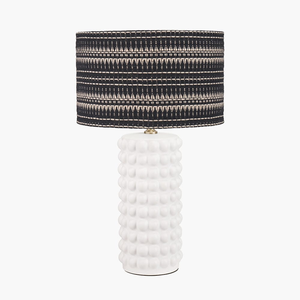 Sohan White Bobbled Ceramic Tall Table Lamp Base.