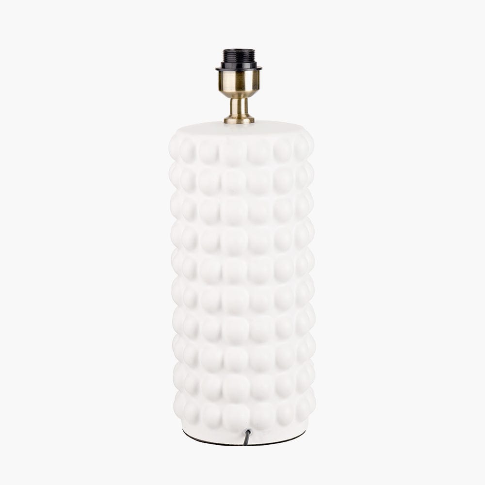 Sohan White Bobbled Ceramic Tall Table Lamp Base.