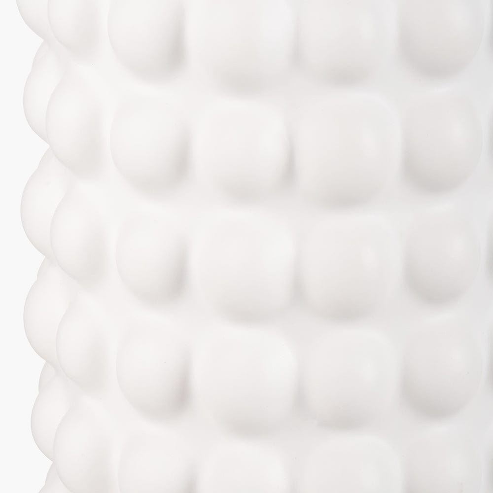 Sohan White Bobbled Ceramic Tall Table Lamp Base.