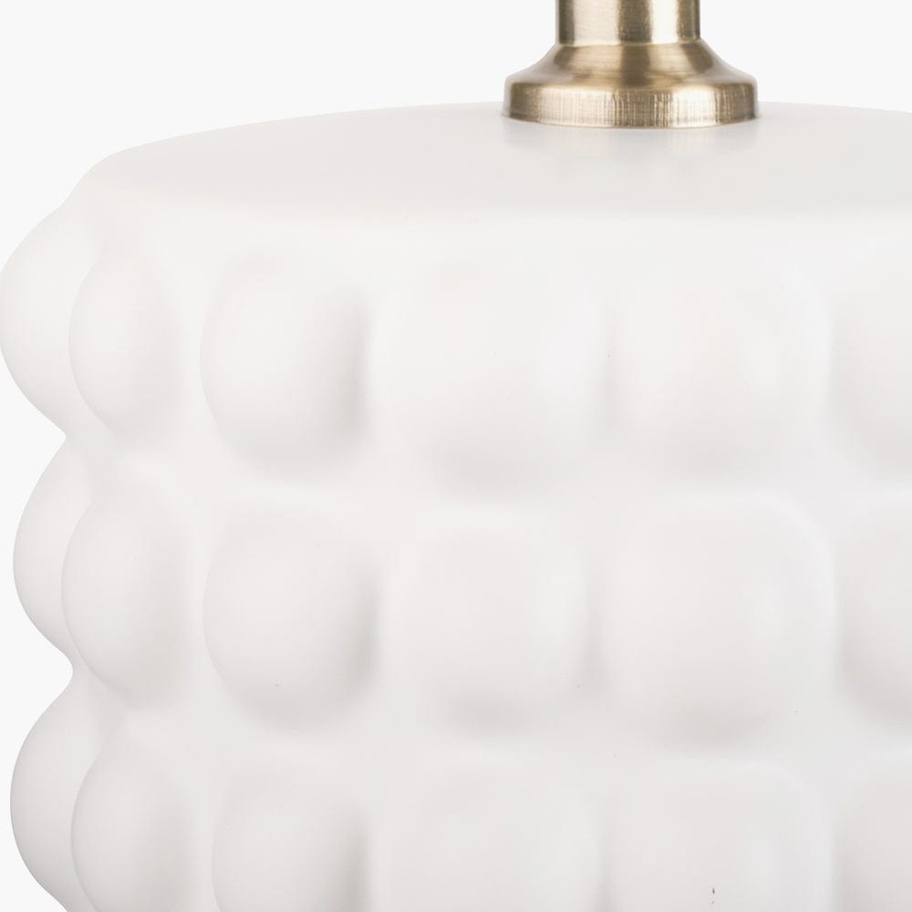 Sohan White Bobbled Ceramic Tall Table Lamp Base.