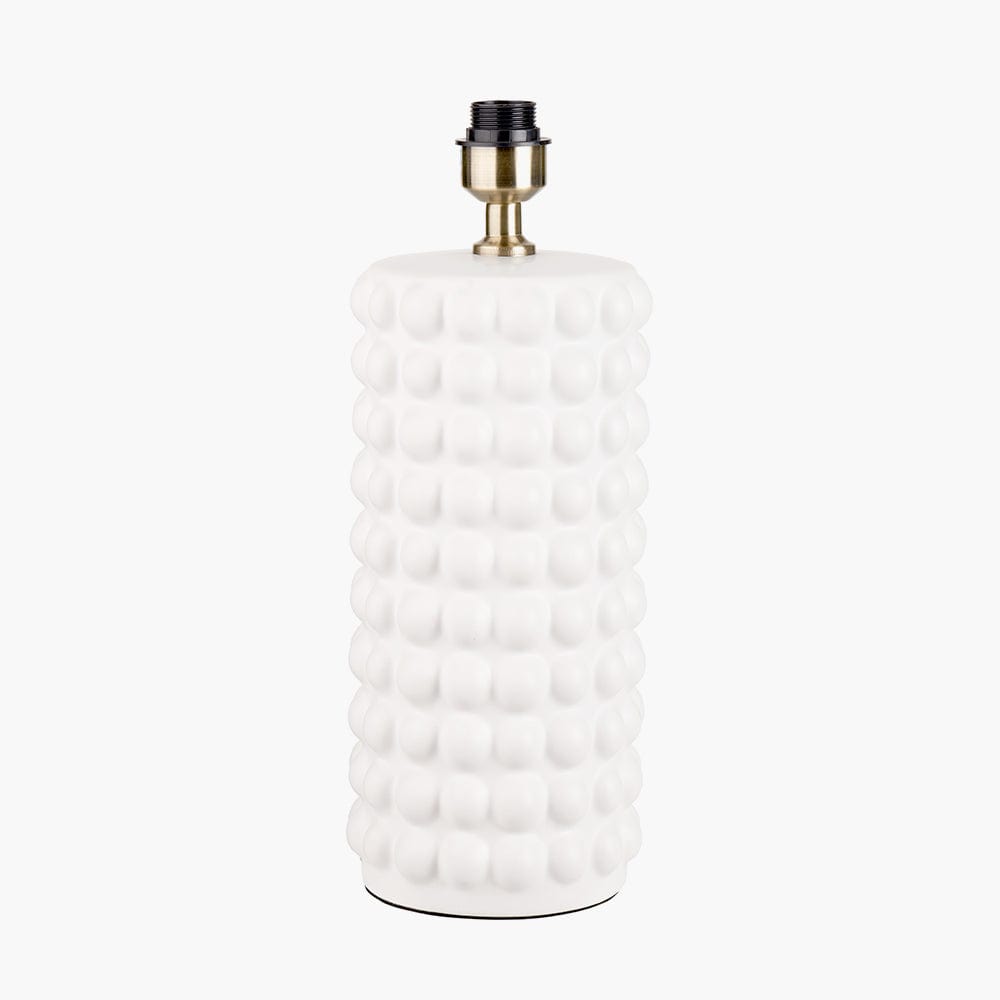 Sohan White Bobbled Ceramic Tall Table Lamp Base.