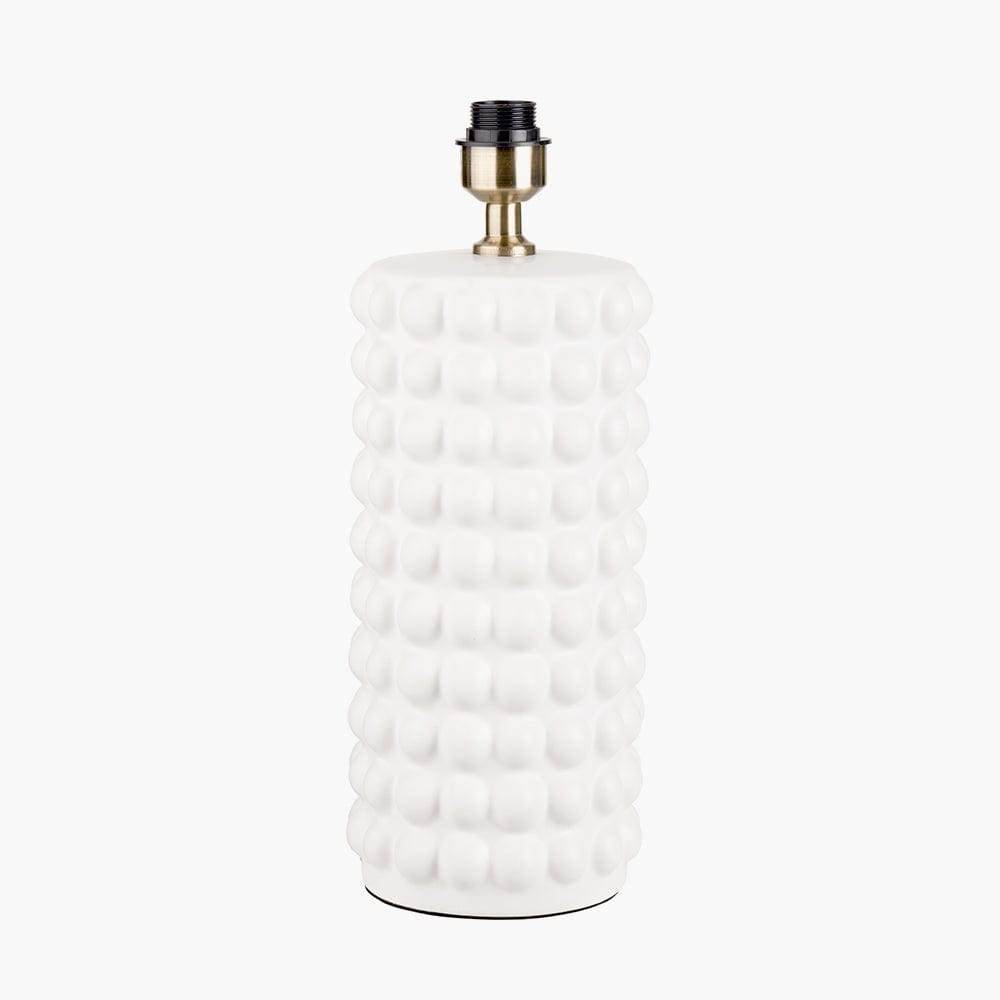 Pacific Lifestyle Lighting Sohan White Bobbled Ceramic Tall Table Lamp Base House of Isabella UK