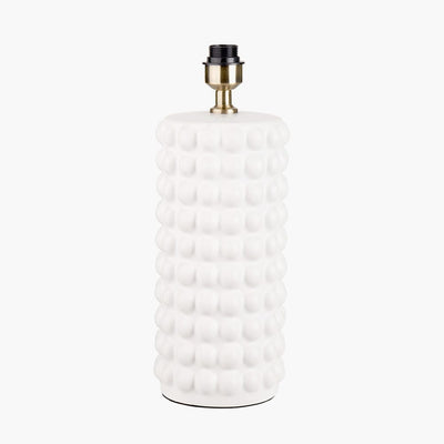 Pacific Lifestyle Lighting Sohan White Bobbled Ceramic Tall Table Lamp Base House of Isabella UK