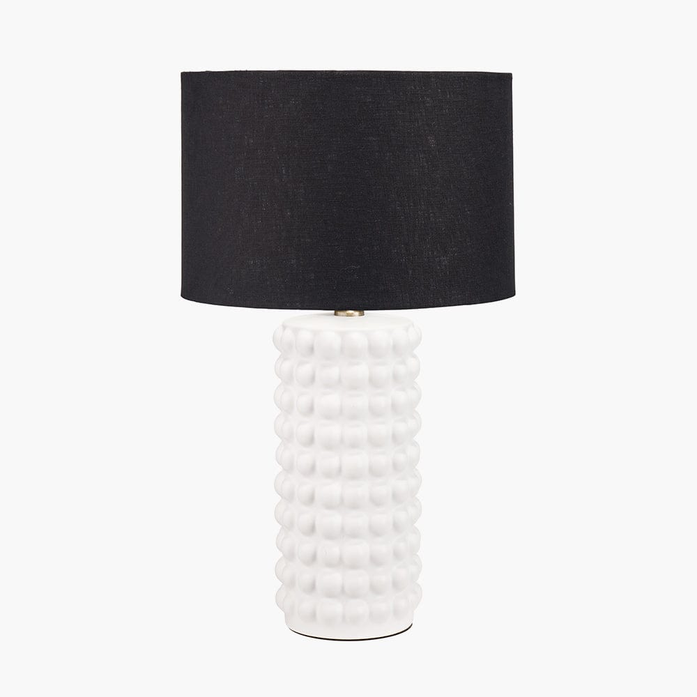 Sohan White Bobbled Ceramic Tall Table Lamp Base.