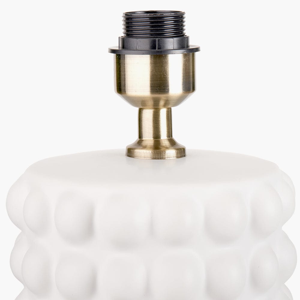 Sohan White Bobbled Ceramic Tall Table Lamp Base.