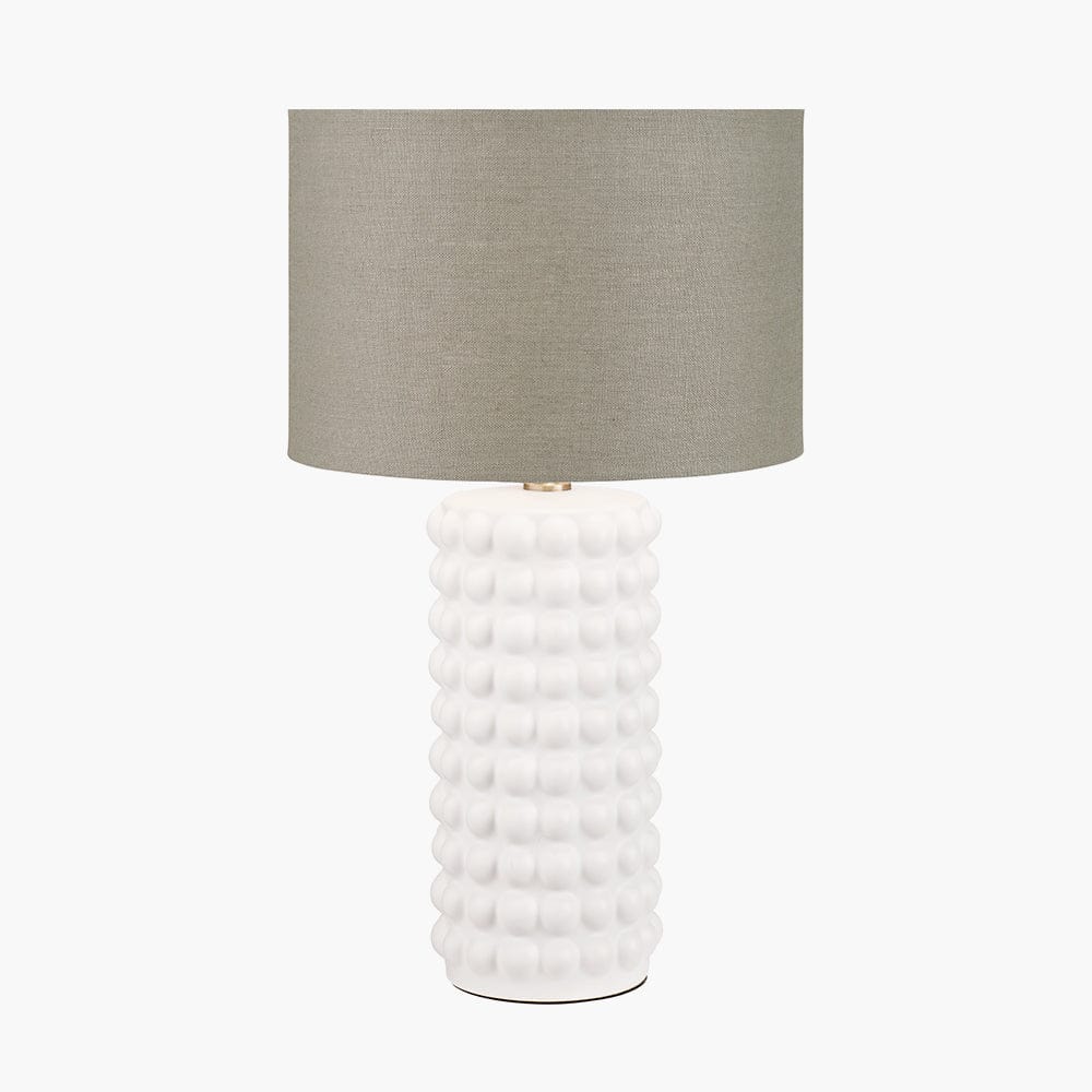 Sohan White Bobbled Ceramic Tall Table Lamp Base.