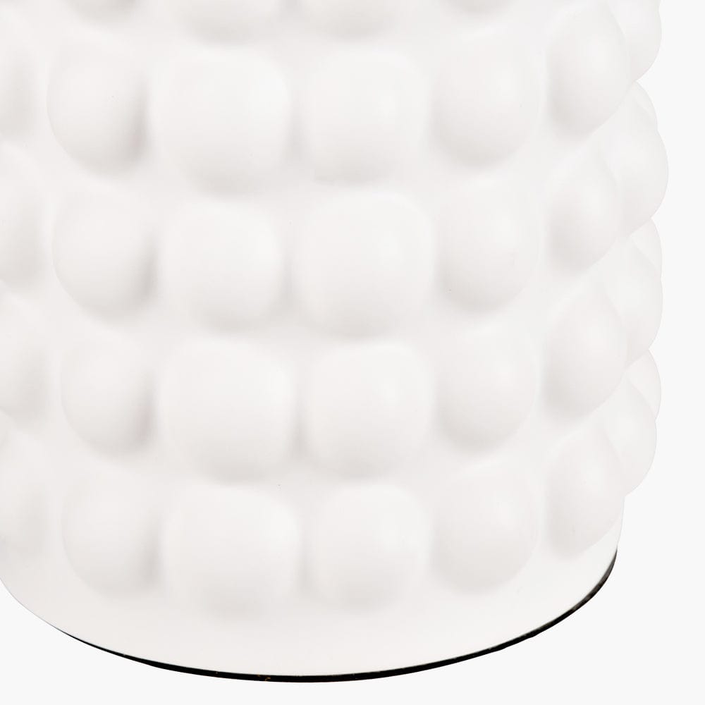 Sohan White Bobbled Ceramic Tall Table Lamp Base.