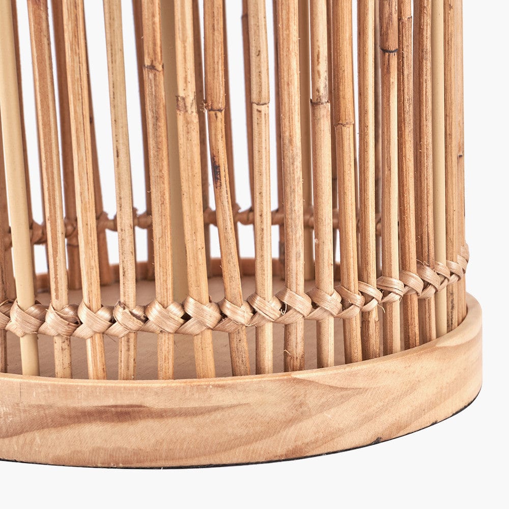 Sorbus Natural Ribbed Small Table Lamp.