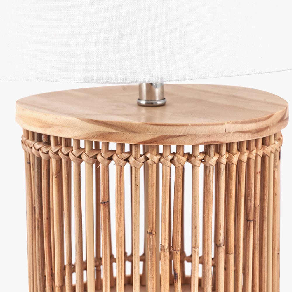 Sorbus Natural Ribbed Small Table Lamp.