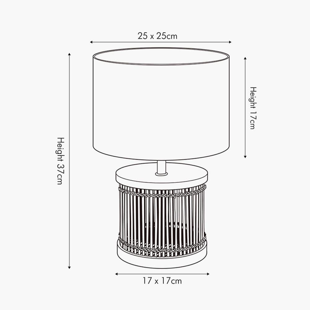 Pacific Lifestyle Lighting Sorbus Natural Ribbed Small Table Lamp House of Isabella UK