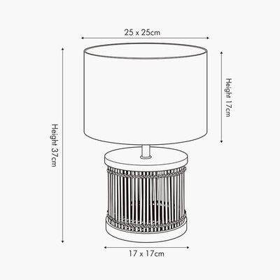 Pacific Lifestyle Lighting Sorbus Natural Ribbed Small Table Lamp House of Isabella UK