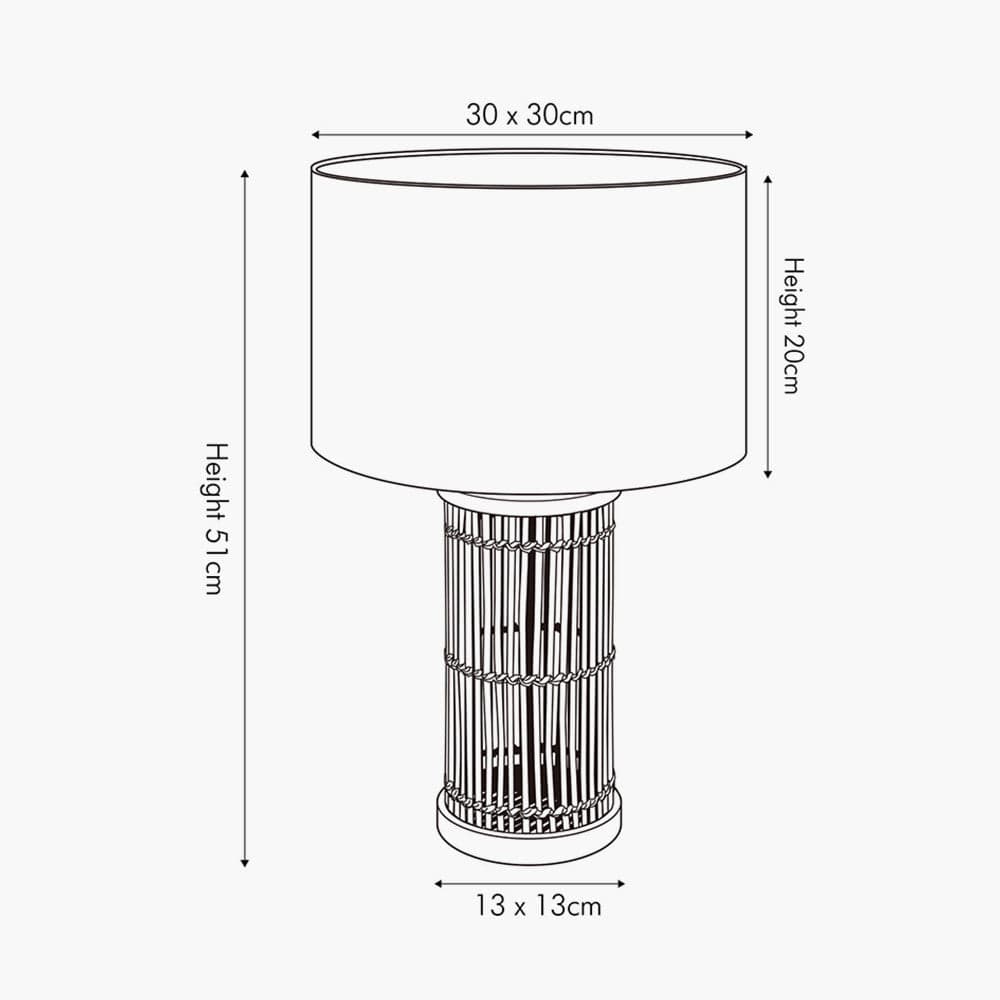 Pacific Lifestyle Lighting Sorbus Natural Ribbed Tall Table Lamp House of Isabella UK