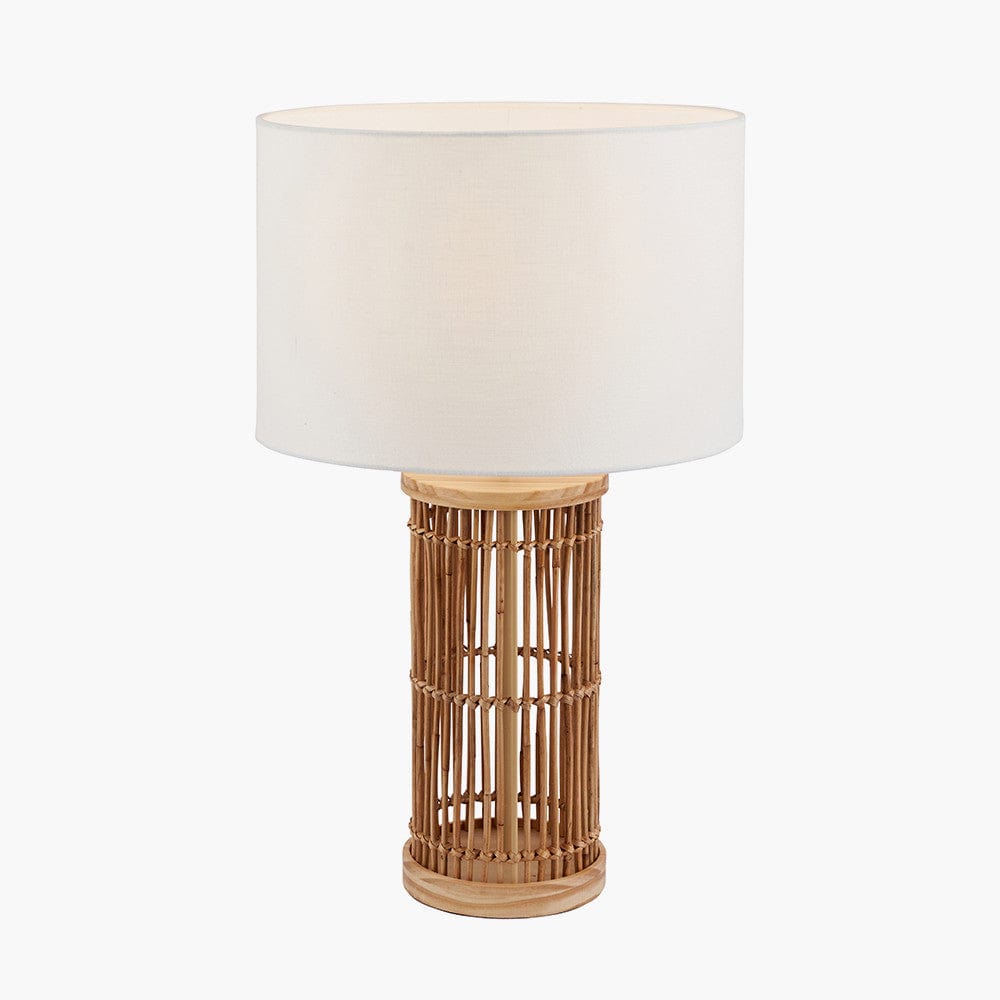 Pacific Lifestyle Lighting Sorbus Natural Ribbed Tall Table Lamp House of Isabella UK