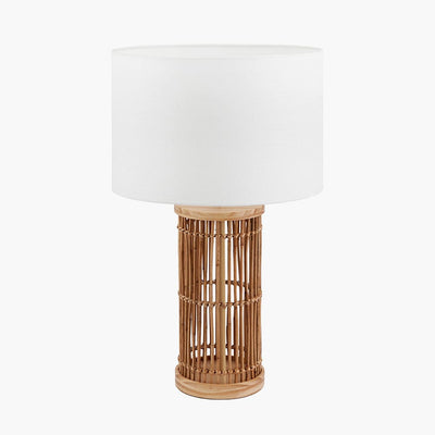 Pacific Lifestyle Lighting Sorbus Natural Ribbed Tall Table Lamp House of Isabella UK