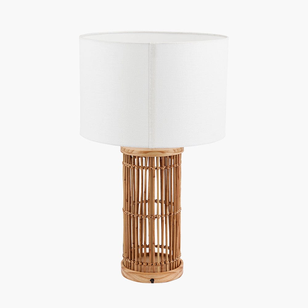 Pacific Lifestyle Lighting Sorbus Natural Ribbed Tall Table Lamp House of Isabella UK