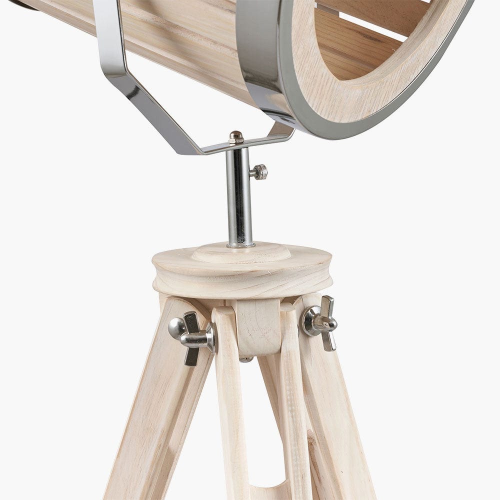 Staithes Natural & Silver Marine Tripod Floor Lamp.