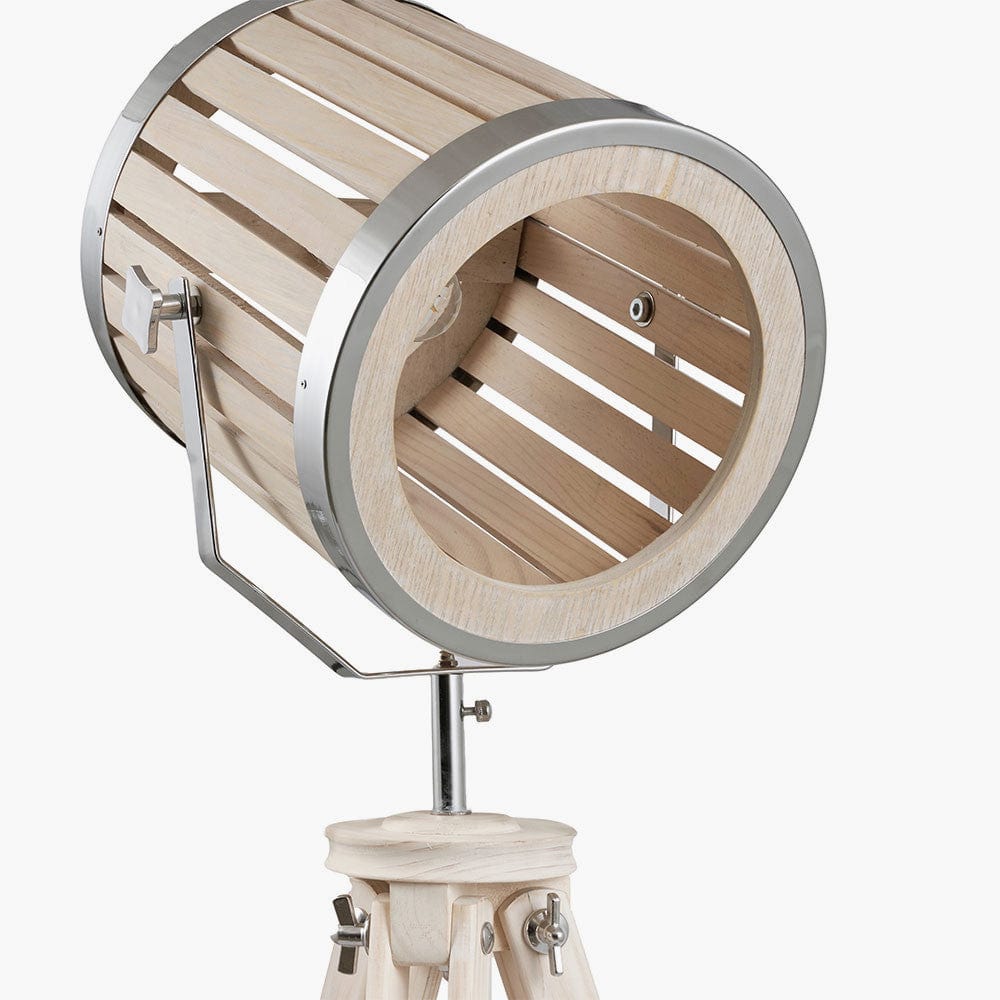 Staithes Natural & Silver Marine Tripod Floor Lamp.