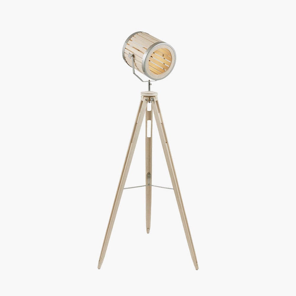 Staithes Natural & Silver Marine Tripod Floor Lamp.