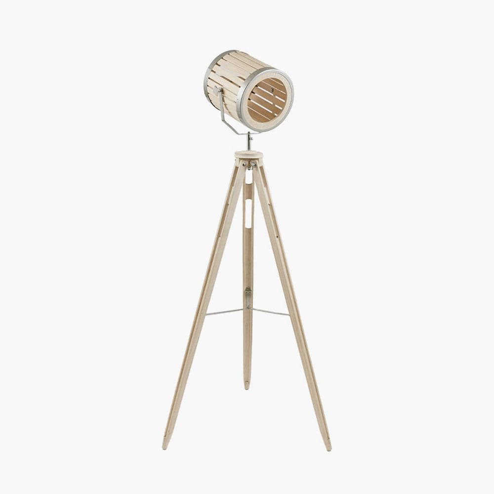 Staithes Natural & Silver Marine Tripod Floor Lamp.