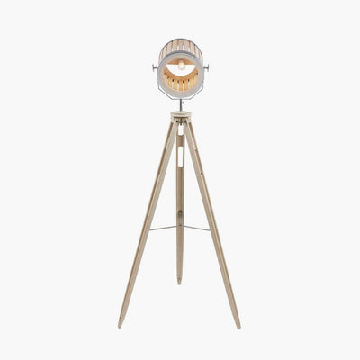 Pacific Lifestyle Lighting Staithes Natural & Silver Marine Tripod Floor Lamp House of Isabella UK