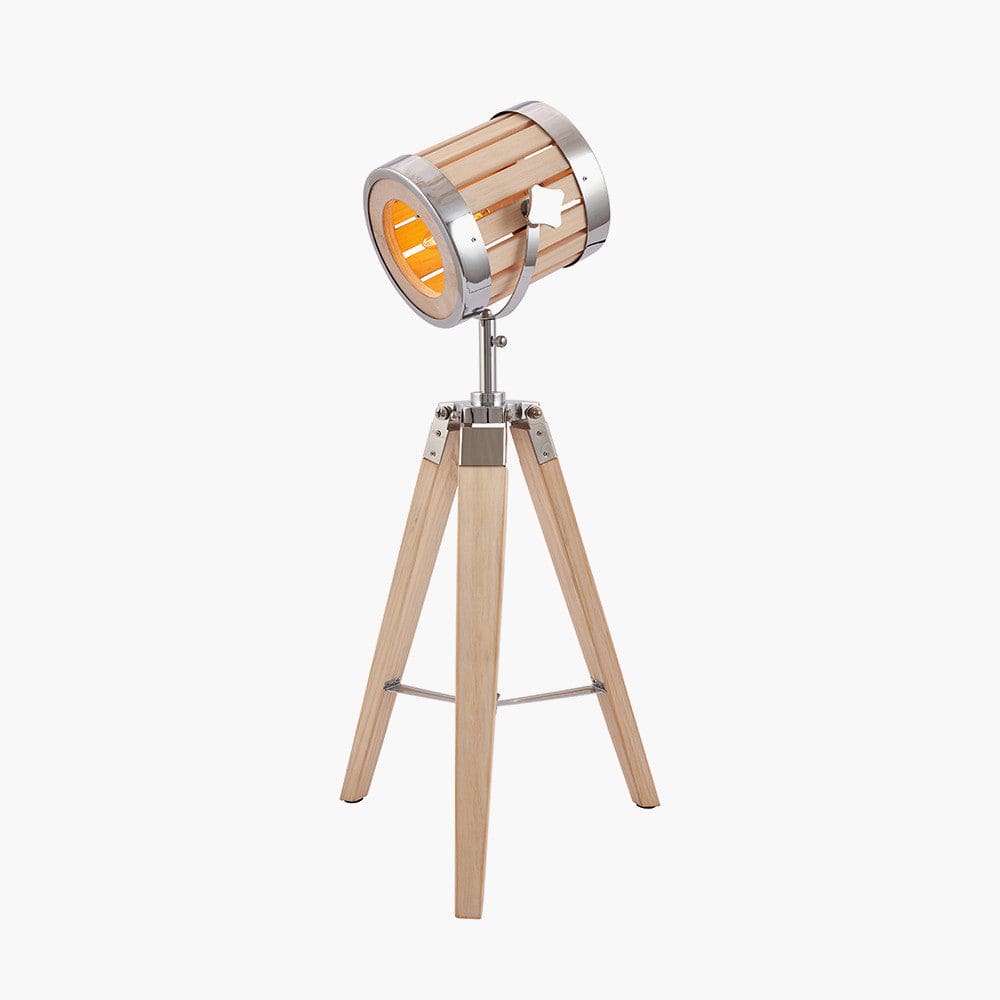 Pacific Lifestyle Lighting Staithes Natural & Silver Marine Tripod Table Lamp House of Isabella UK