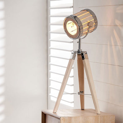 Pacific Lifestyle Lighting Staithes Natural & Silver Marine Tripod Table Lamp House of Isabella UK