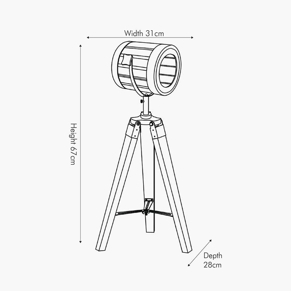 Pacific Lifestyle Lighting Staithes Natural & Silver Marine Tripod Table Lamp House of Isabella UK