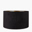 Pacific Lifestyle Lighting Stellan 40cm Black Slubbed Silk Mix Gold Lined Cylinder Lampshade House of Isabella UK
