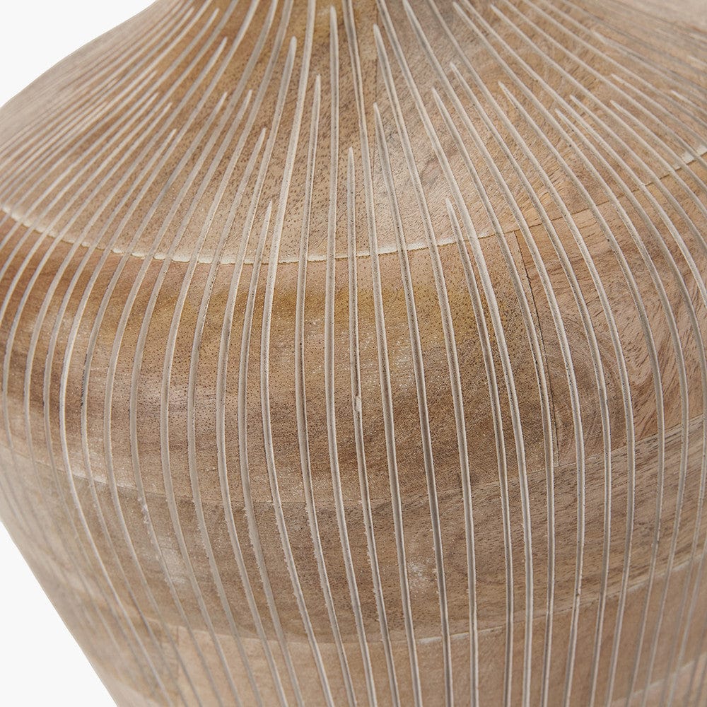Taika White Wash Textured Wood Table Lamp.