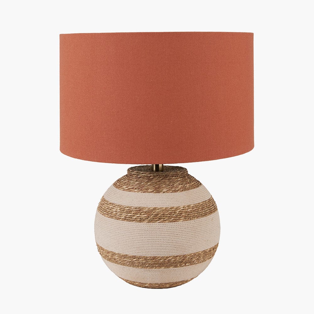 Talalla Cream and Natural  Sea Grass Round Table Lamp.