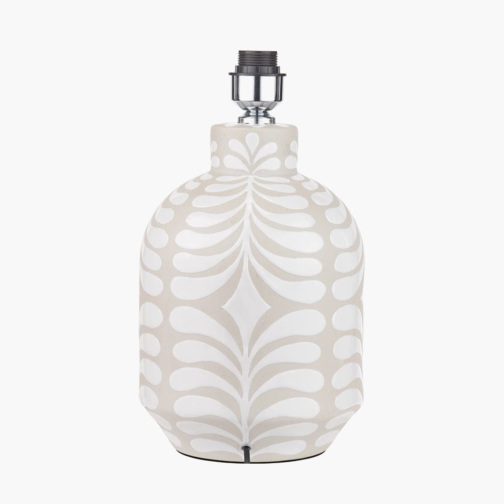 Tania Grey and White Pattern Ceramic Table Lamp Base.