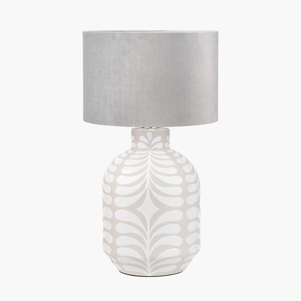 Tania Grey and White Pattern Ceramic Table Lamp Base.