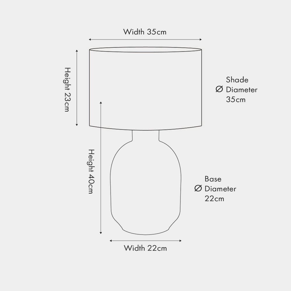 Tania Grey and White Pattern Ceramic Table Lamp Base with Lino 35cm White Self Lined Linen Drum Shade.