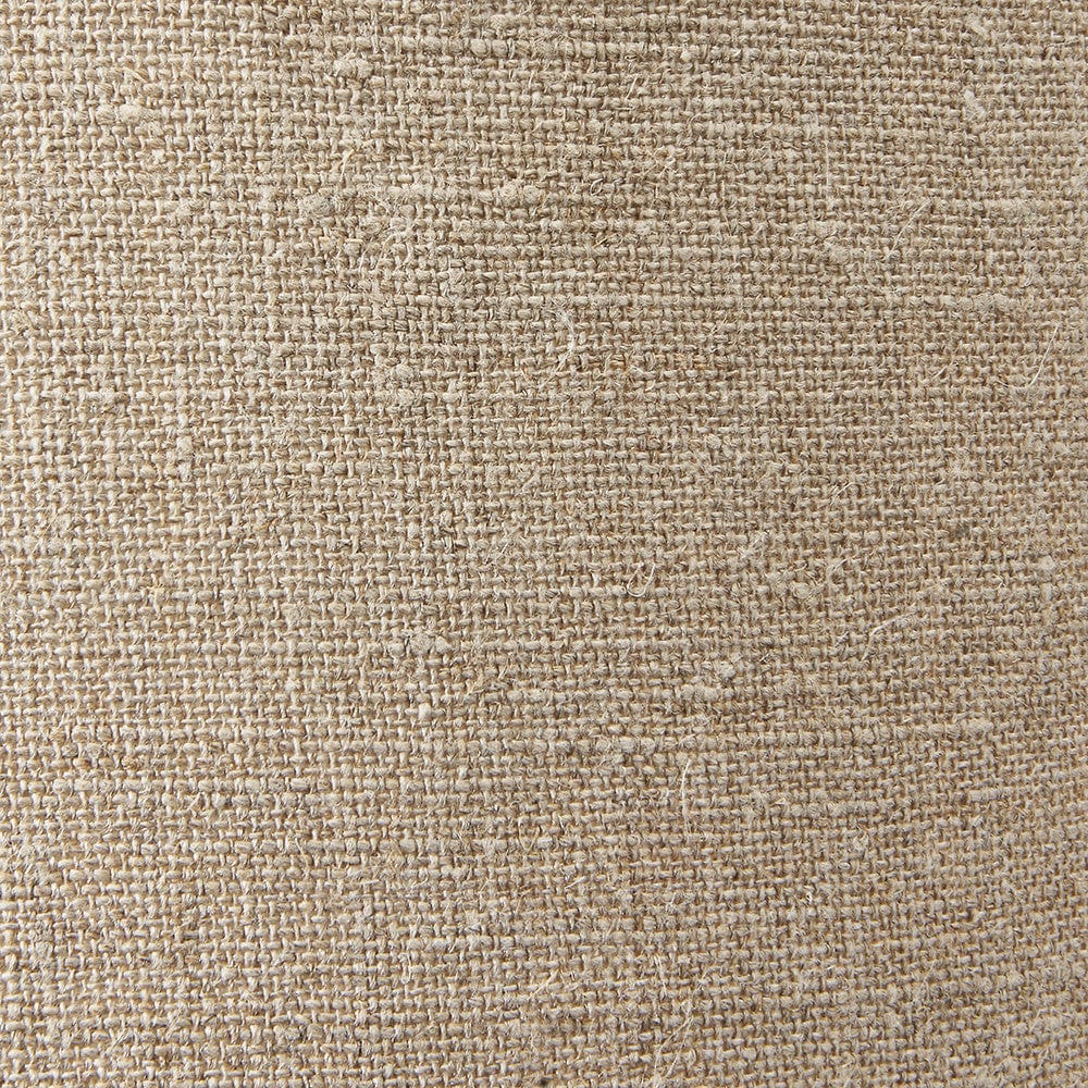 Thalia White Textured Groove Design Stoneware Table Lamp Base with Milos 35cm Natural Linen Tapered Lampshade.