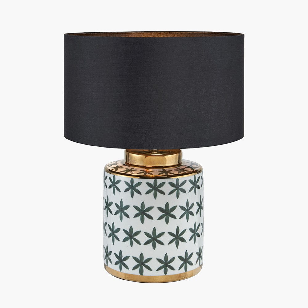 Thea Green and Gold Leaf Ceramic Table Lamp.
