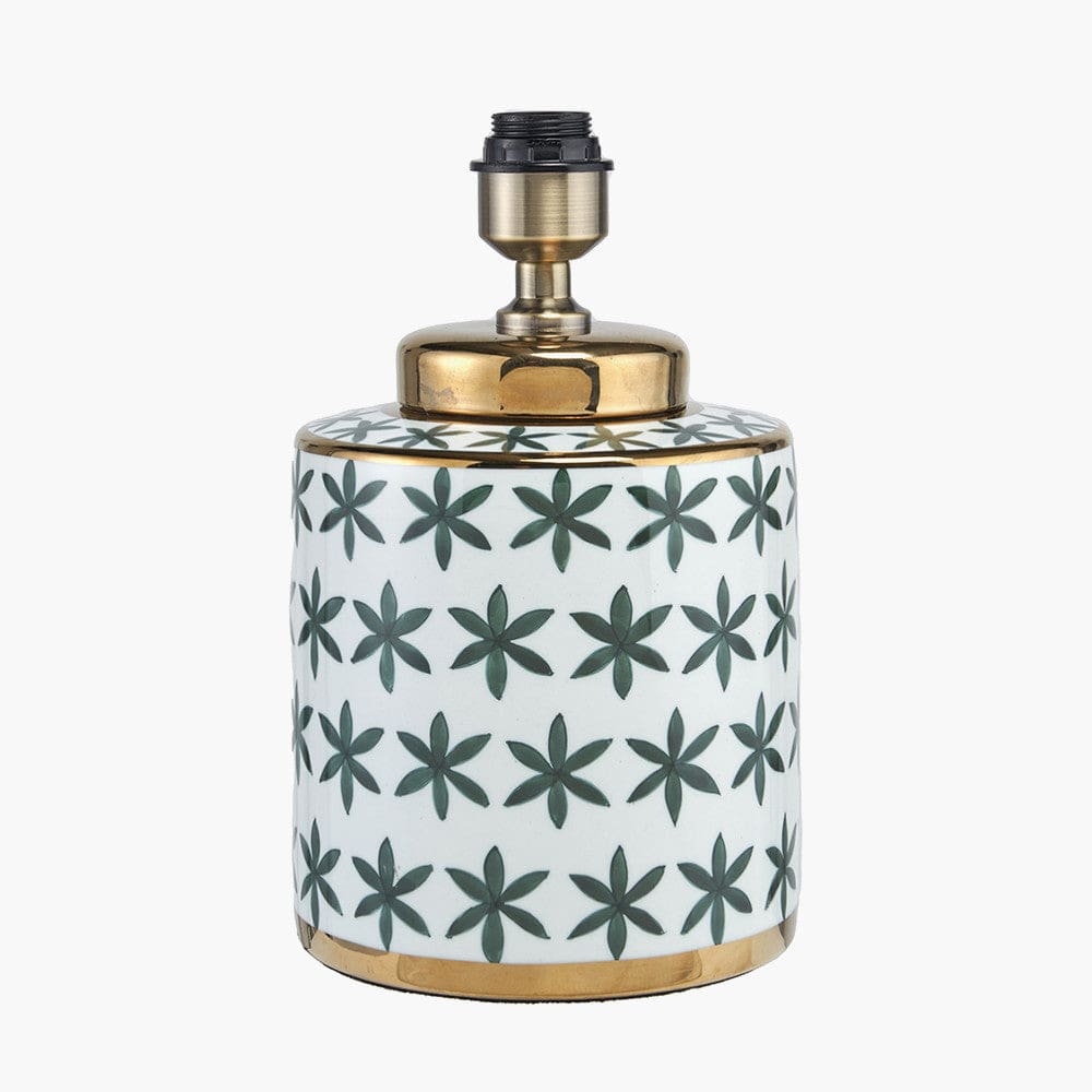 Thea Green and Gold Leaf Ceramic Table Lamp.
