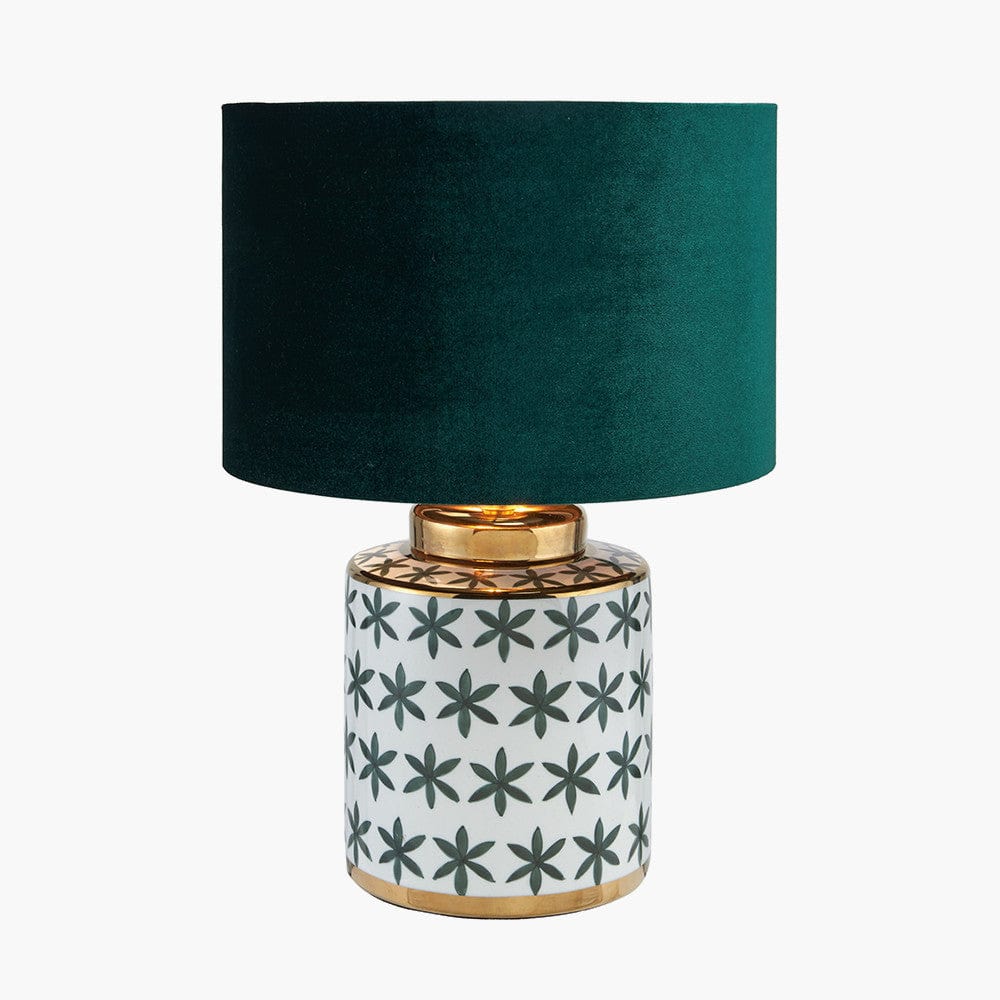 Thea Green and Gold Leaf Ceramic Table Lamp.