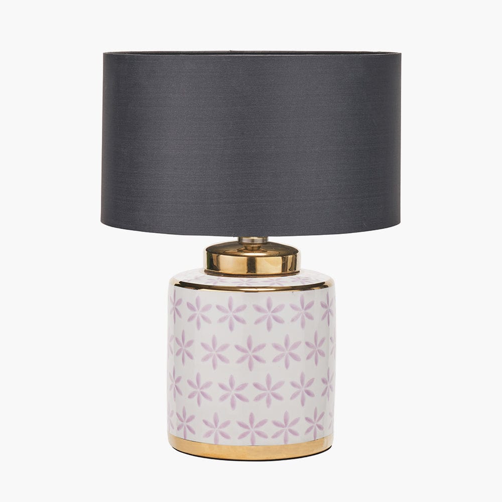 Pacific Lifestyle Lighting Thea Lillac and Gold Leaf Ceramic Table Lamp Base House of Isabella UK
