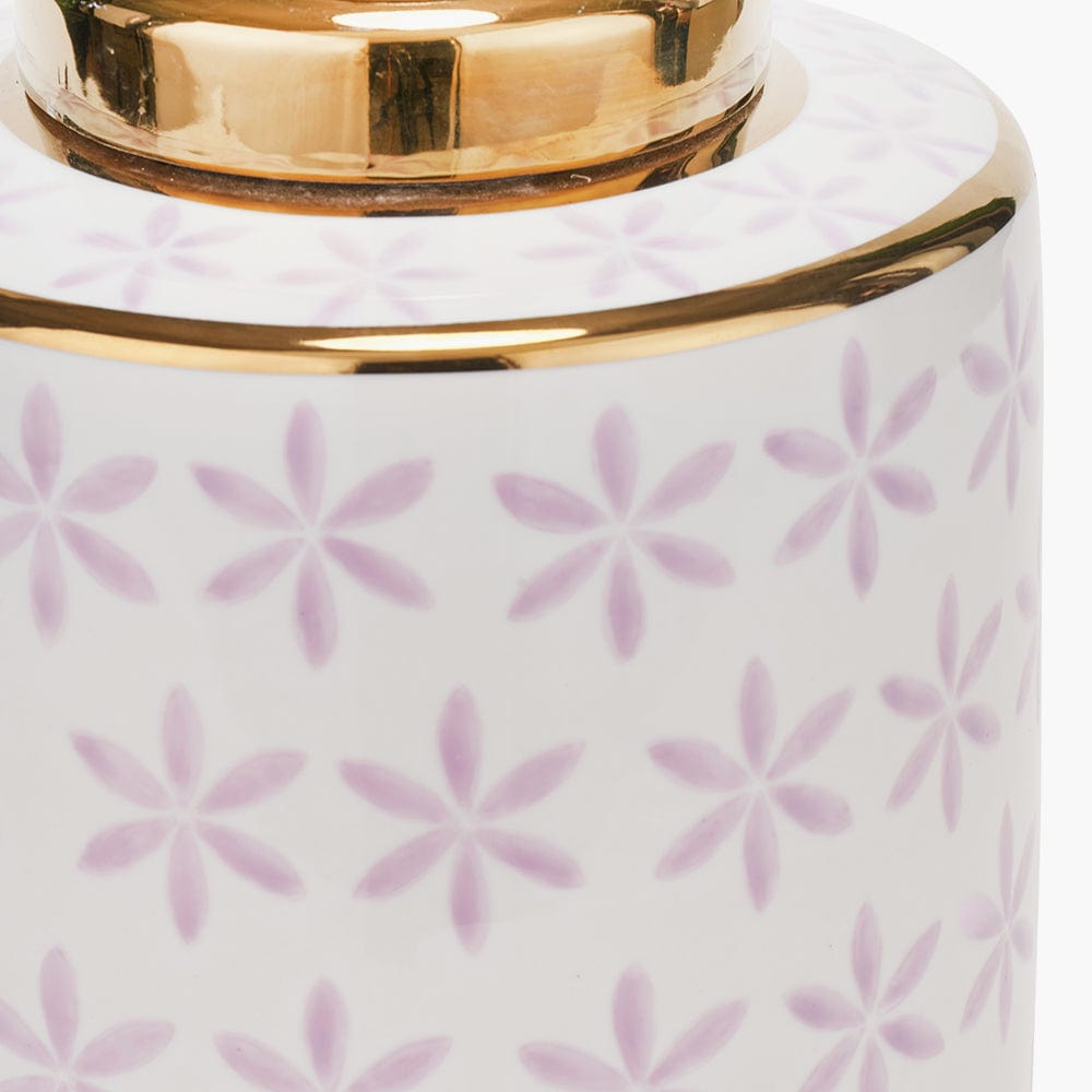 Pacific Lifestyle Lighting Thea Lillac and Gold Leaf Ceramic Table Lamp Base House of Isabella UK