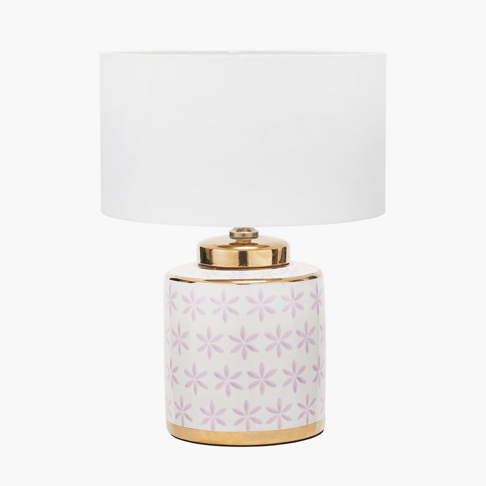 Pacific Lifestyle Lighting Thea Lillac and Gold Leaf Ceramic Table Lamp Base House of Isabella UK