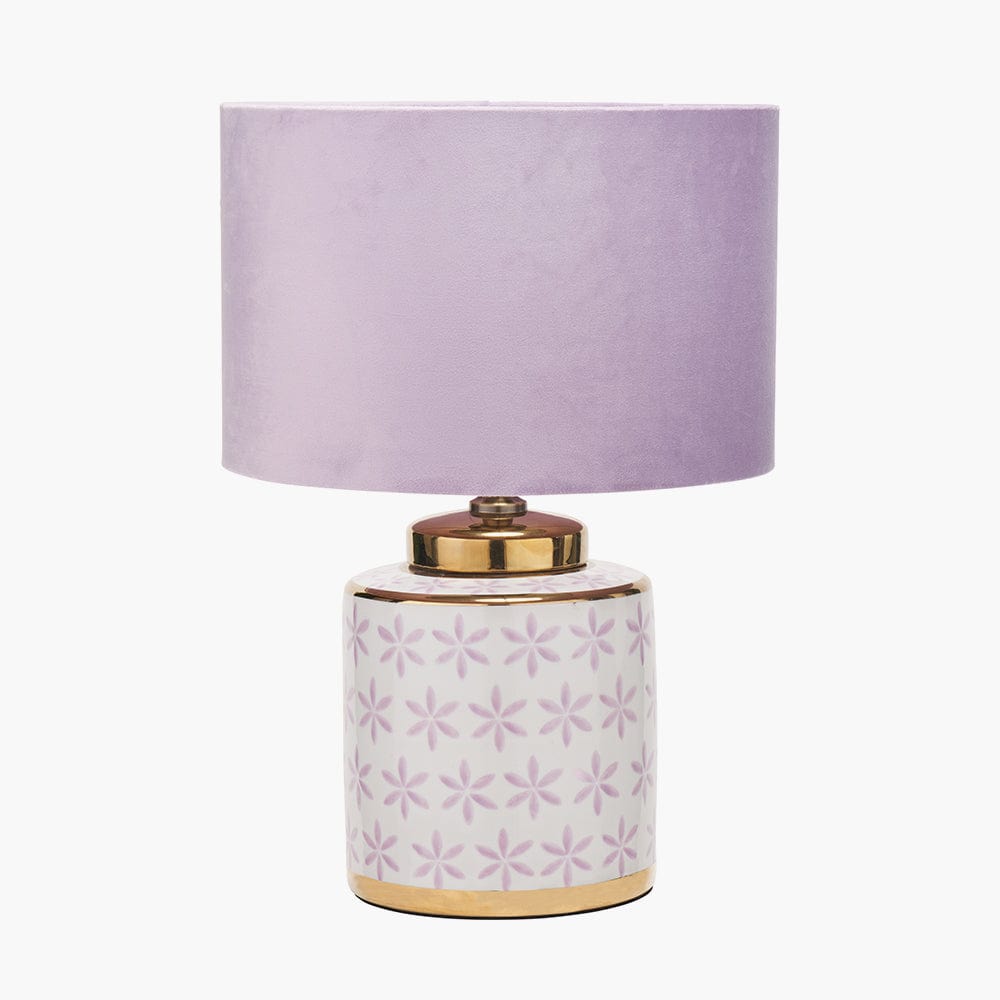 Pacific Lifestyle Lighting Thea Lillac and Gold Leaf Ceramic Table Lamp Base House of Isabella UK