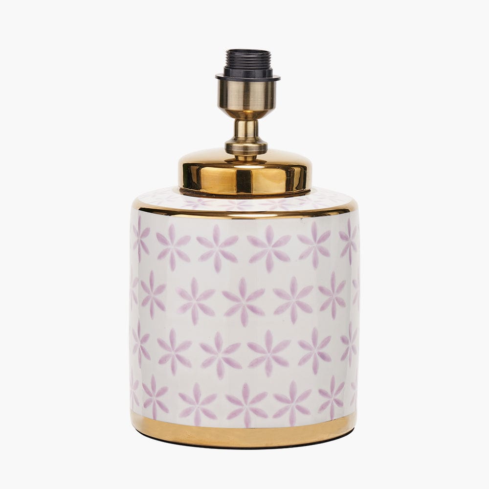 Pacific Lifestyle Lighting Thea Lillac and Gold Leaf Ceramic Table Lamp Base House of Isabella UK