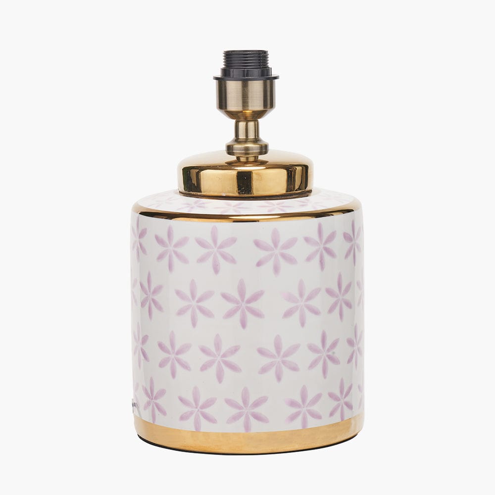 Pacific Lifestyle Lighting Thea Lillac and Gold Leaf Ceramic Table Lamp Base House of Isabella UK